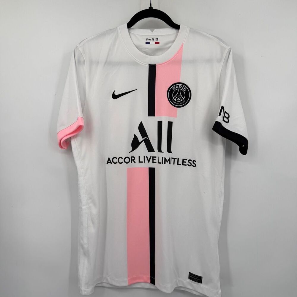 Nike PSG Paris Saint-Germain Lionel Messi #30 Soccer Jersey White Pink
